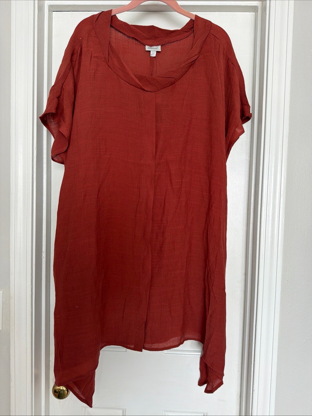 Avenue Rust Tunic with Scoop Neck